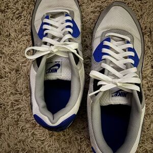Men’s Nike AirMax White and Royal Blue and Black Sneakers